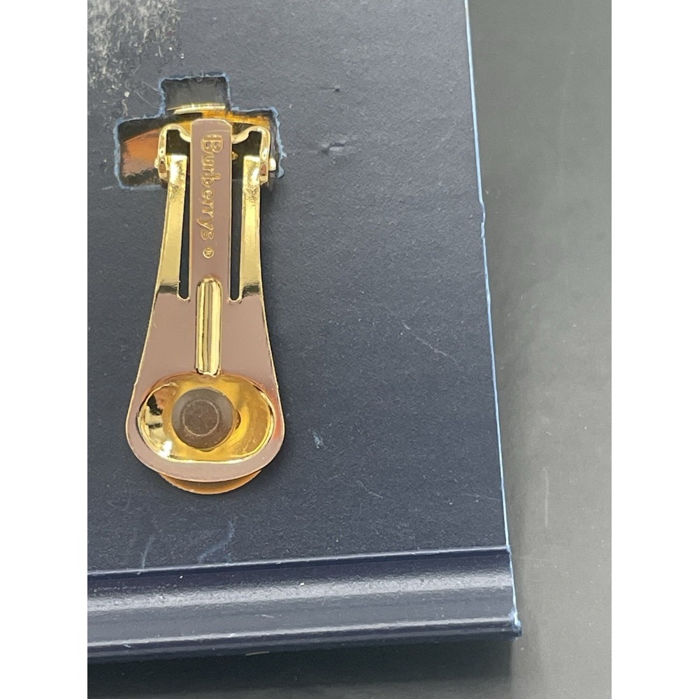 Burberry's Vintage NOS Earrings Statement Button Clip Ons Gold Tone 80s New Gift - Picture 6 of 8
